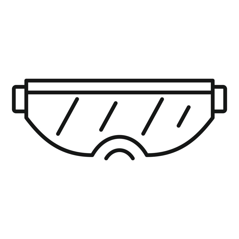 icono de gafas de esquí, estilo de contorno vector