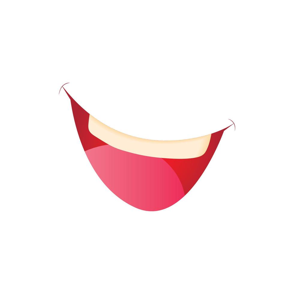 Smiling mouth icon in cartoon style vector