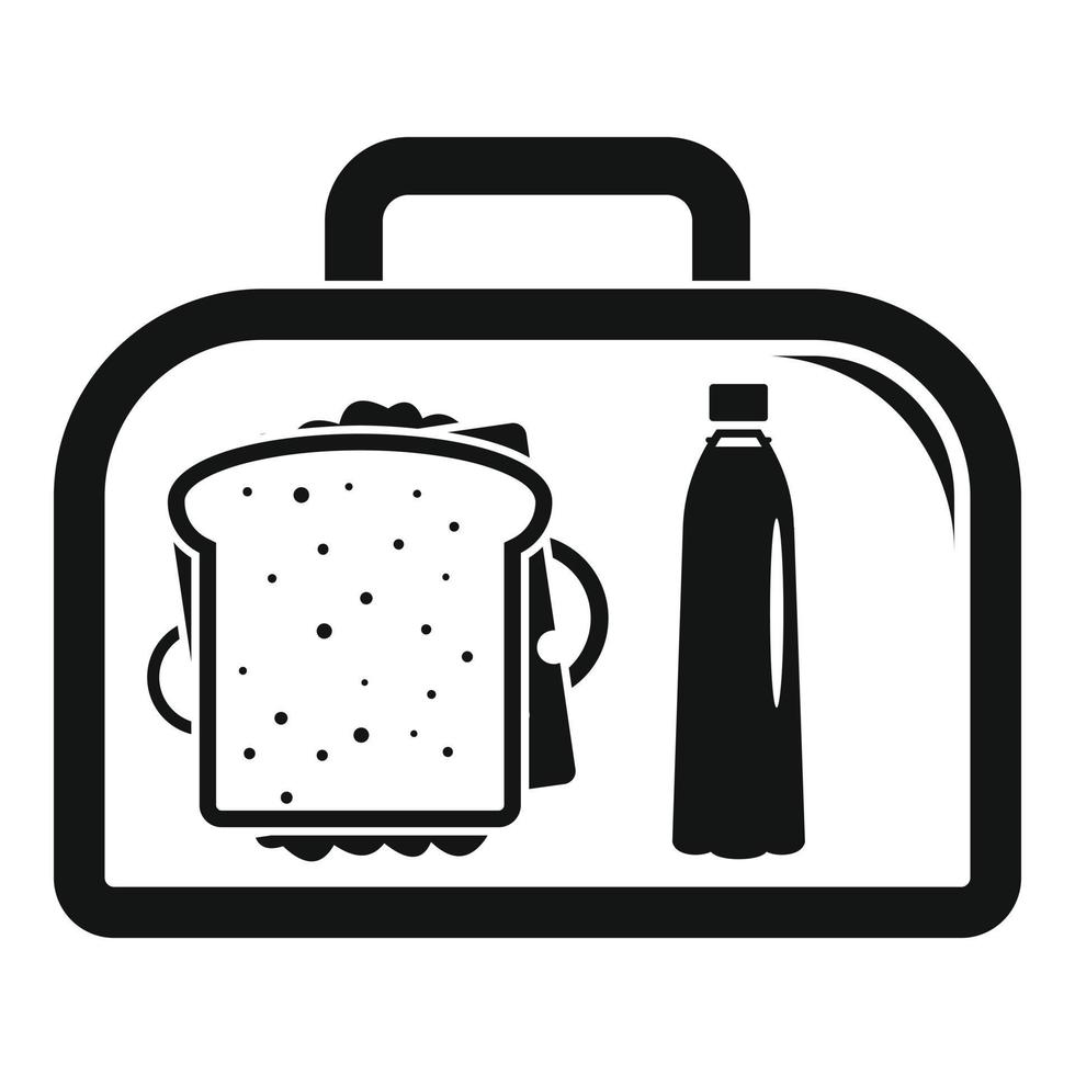 icono de caja de sándwich de almuerzo, estilo simple vector