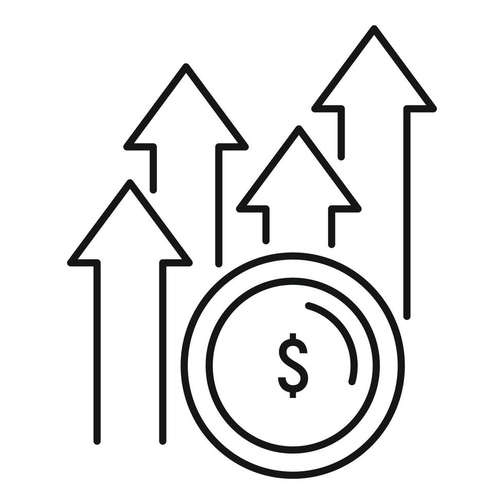 Grow up money startup icon, outline style vector
