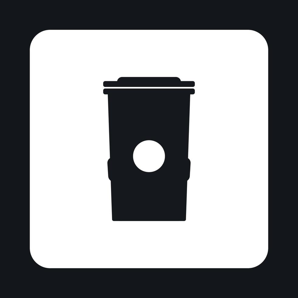 Plastic trash can icon, simple style vector