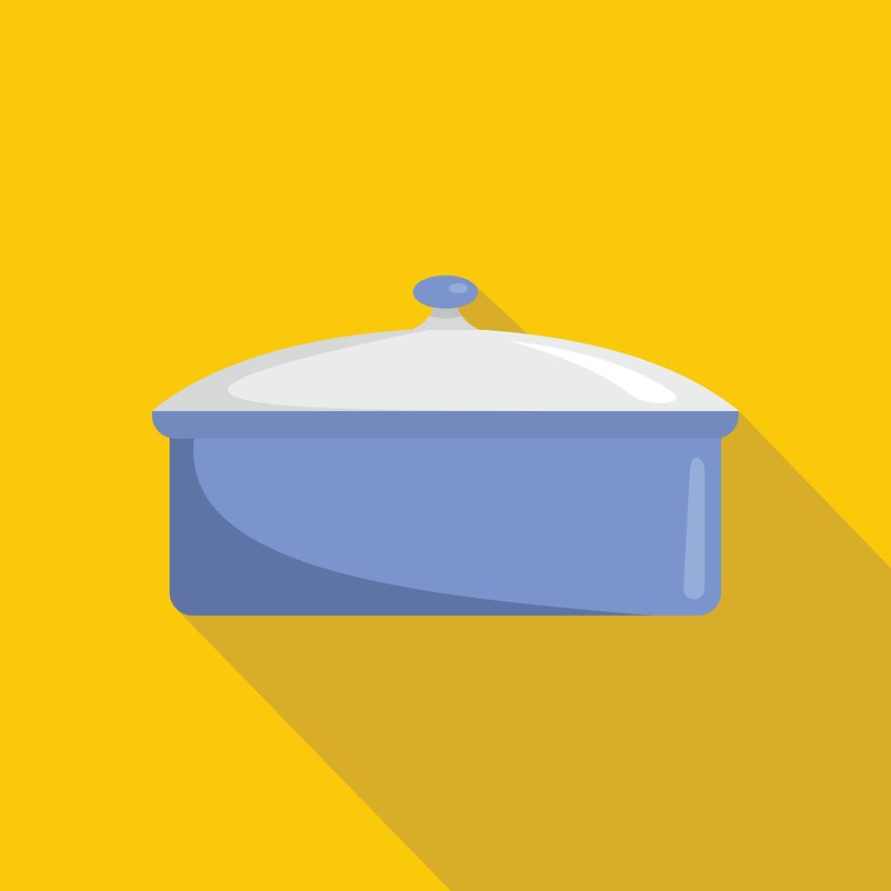 Saucepan icon, flat style vector