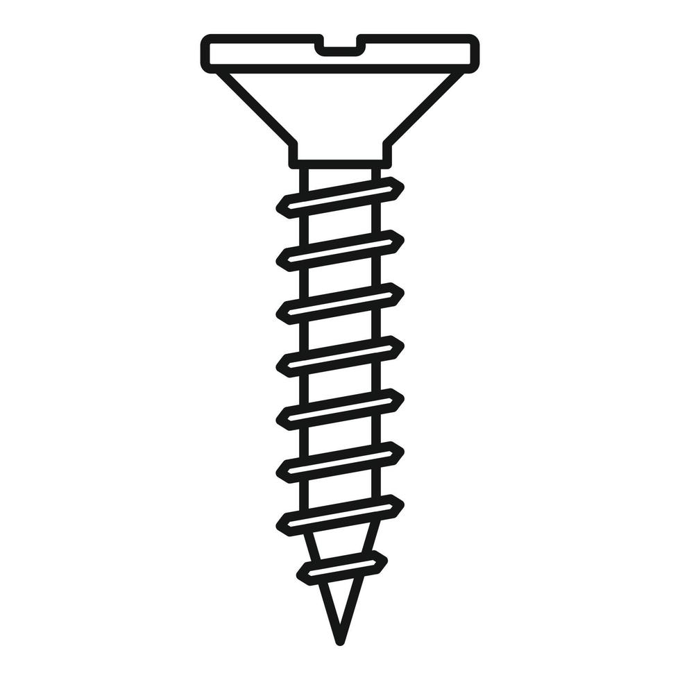 Screw-bolt nut icon, outline style vector