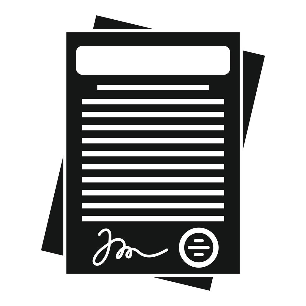 Customer contract icon, simple style vector