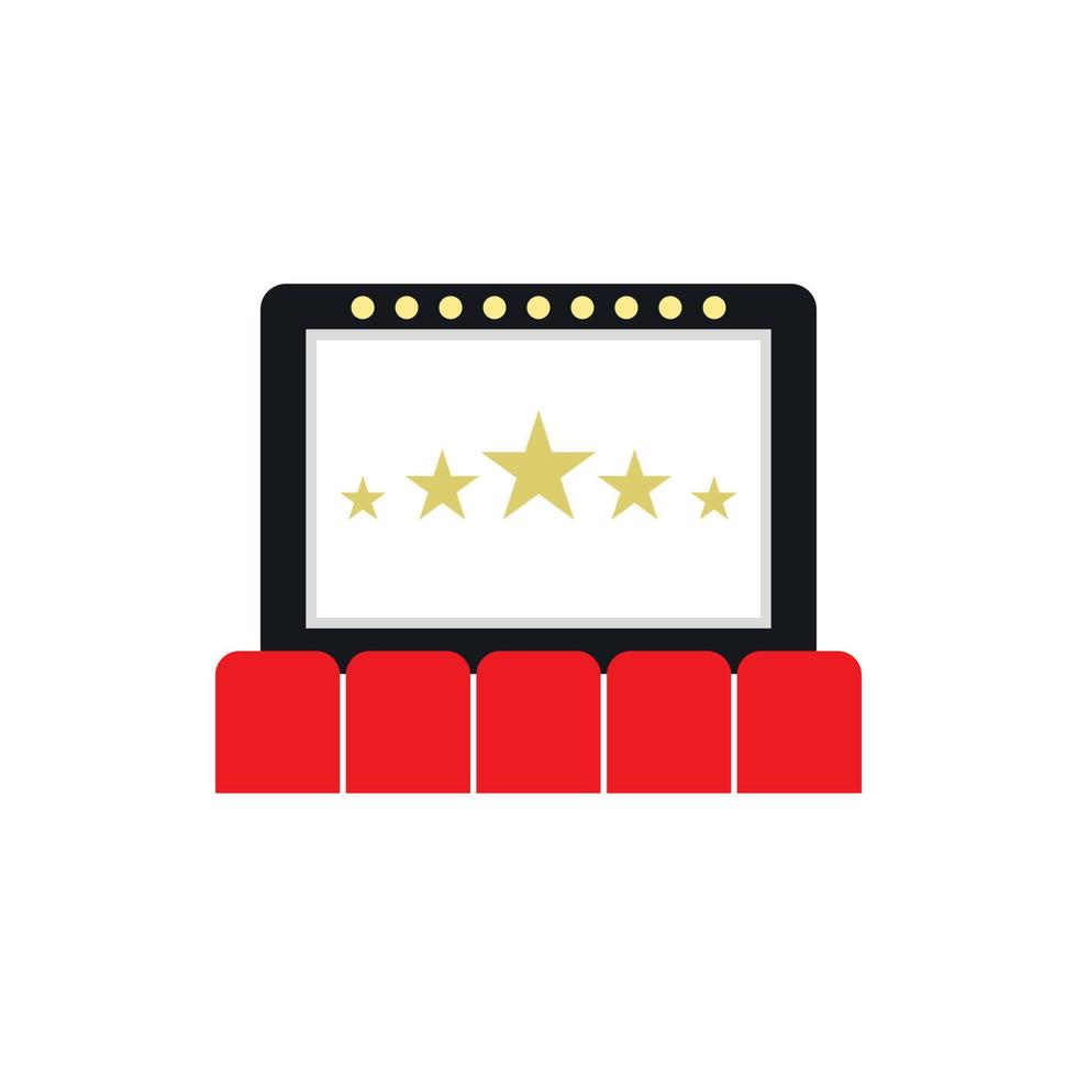 Cinema auditorium with screen and seats icon vector