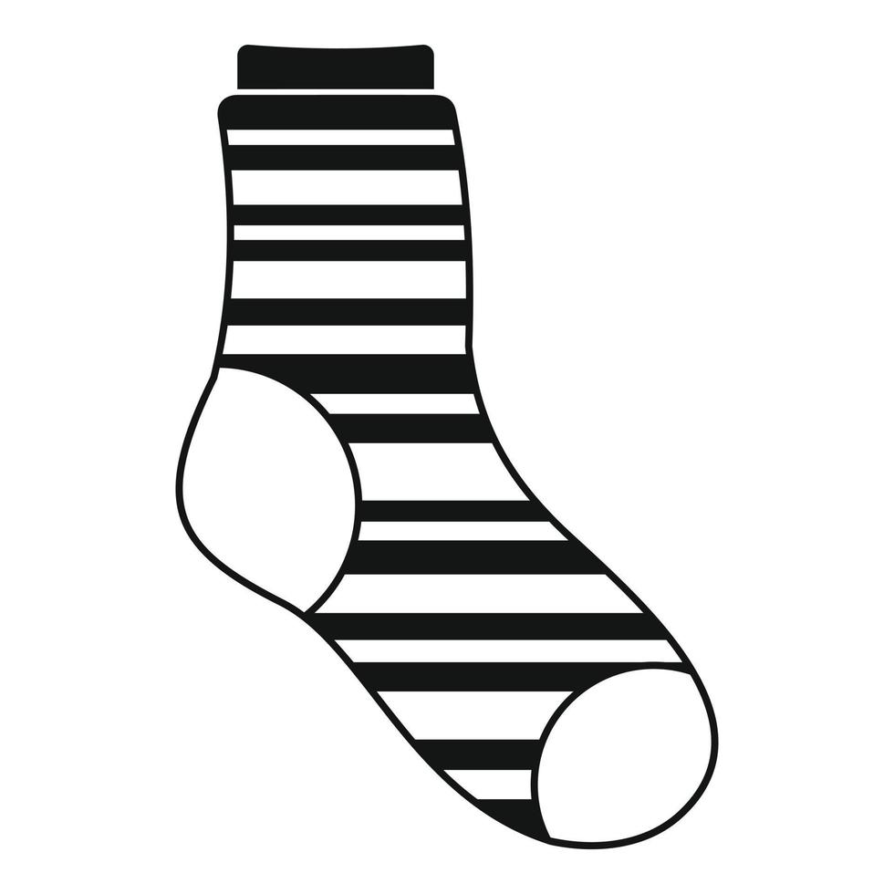 Warm sock icon, simple style vector