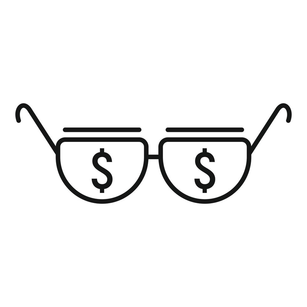 Millionaire sunglasses icon, outline style vector