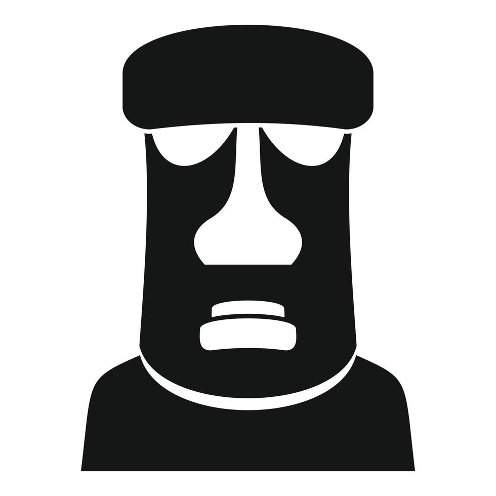 Geology moai head icon, simple style vector