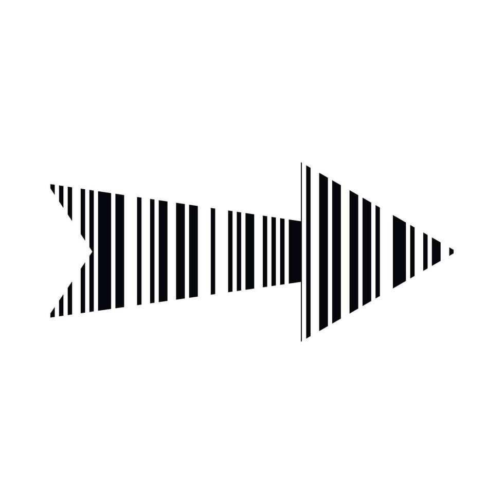 Linear black arrow icon, simple style vector