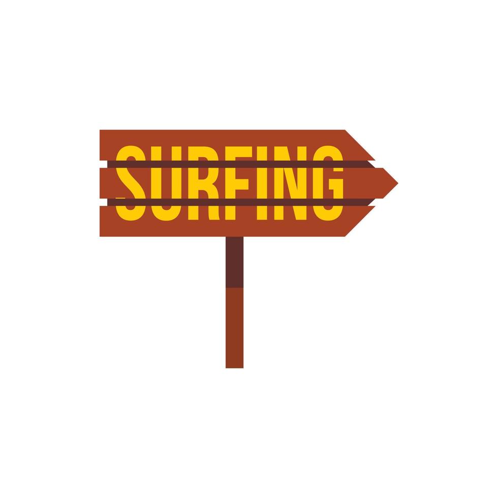 Surfing direction sign icon, flat style vector