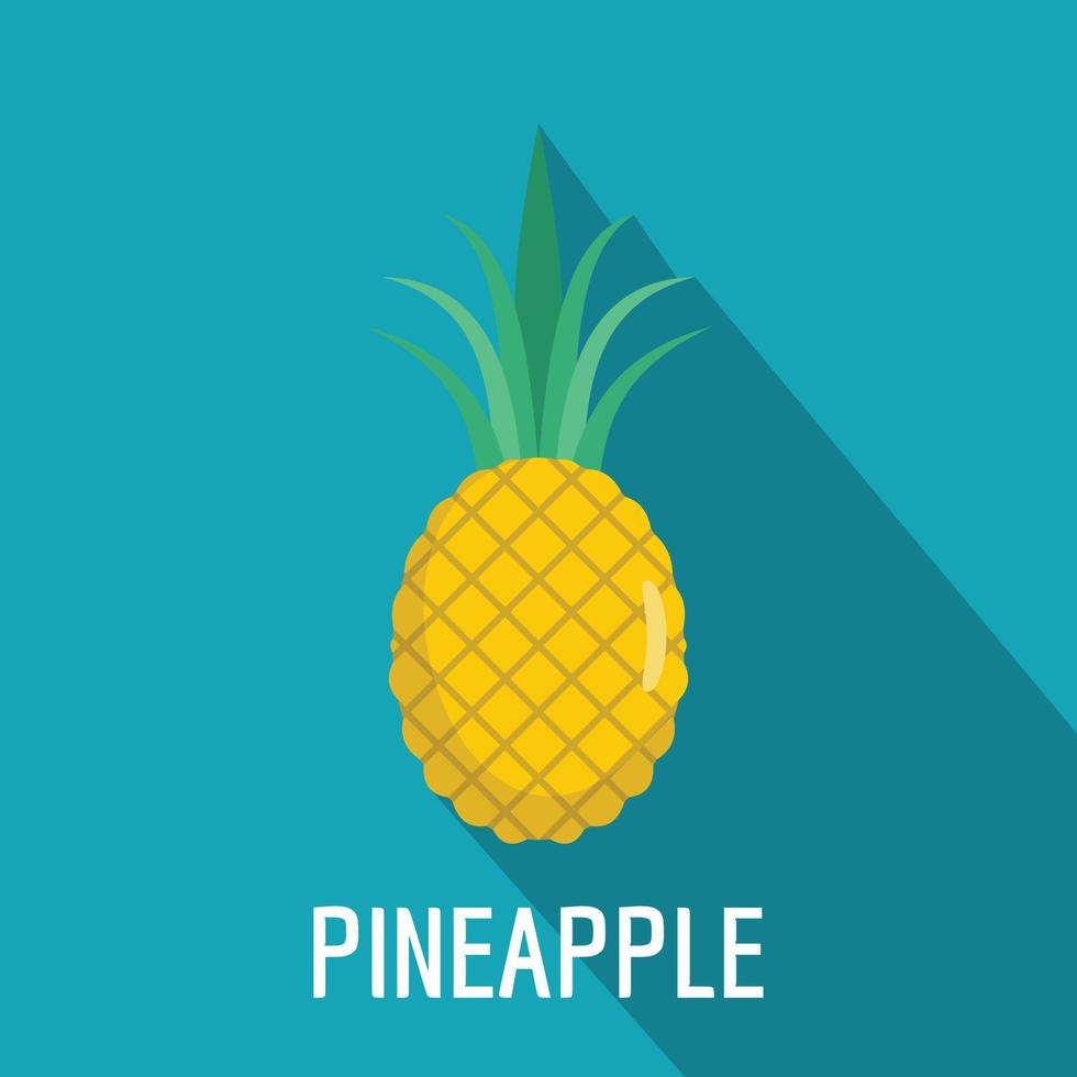 icono de piña, estilo plano vector