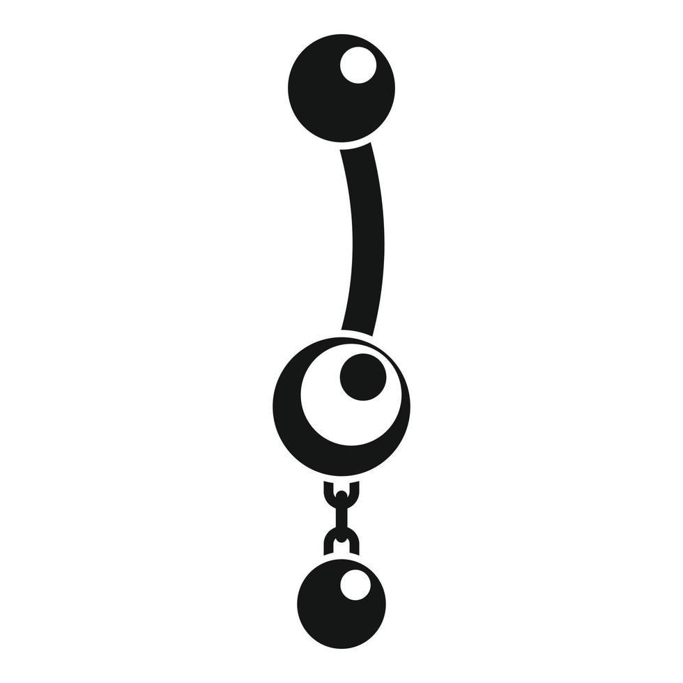 Pearl piercing icon, simple style vector