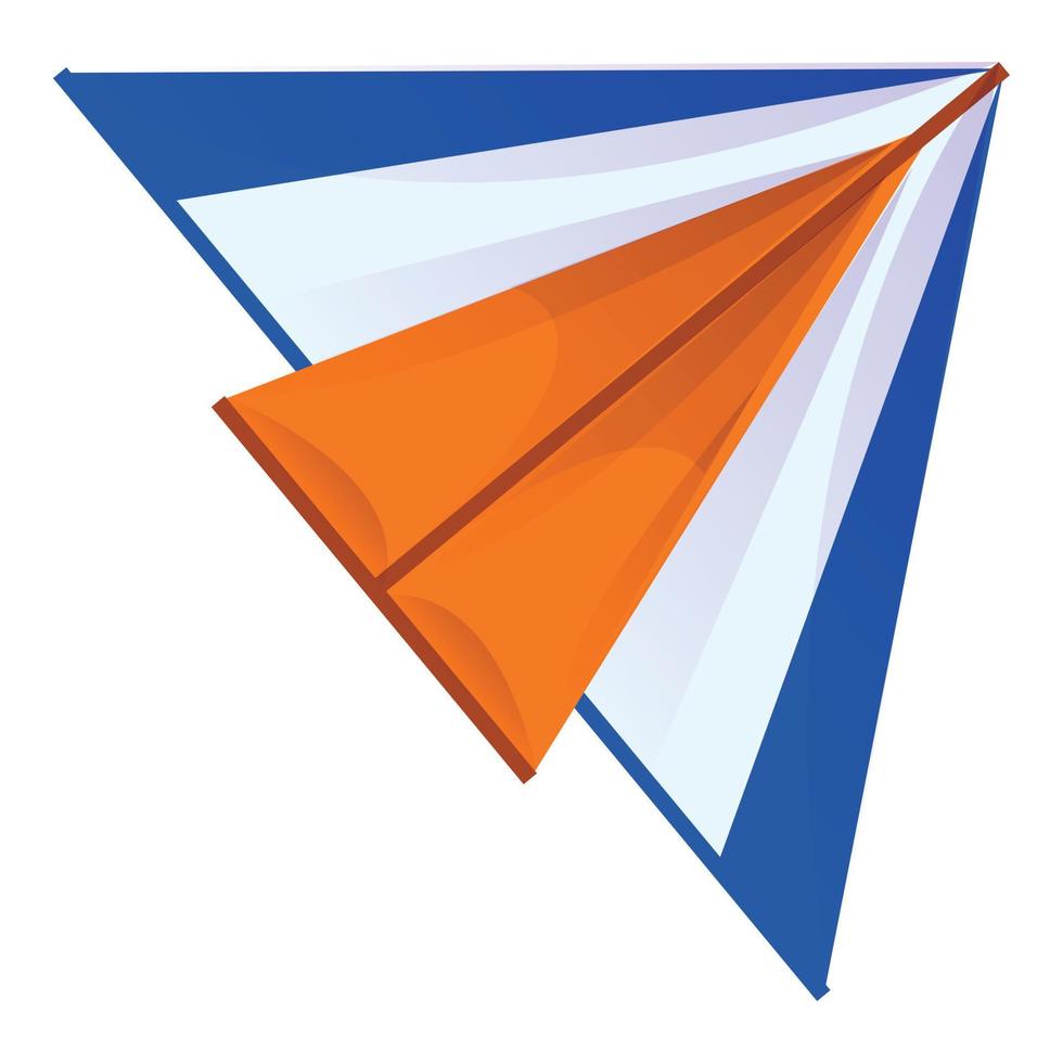 Orange blue kite icon, cartoon style vector