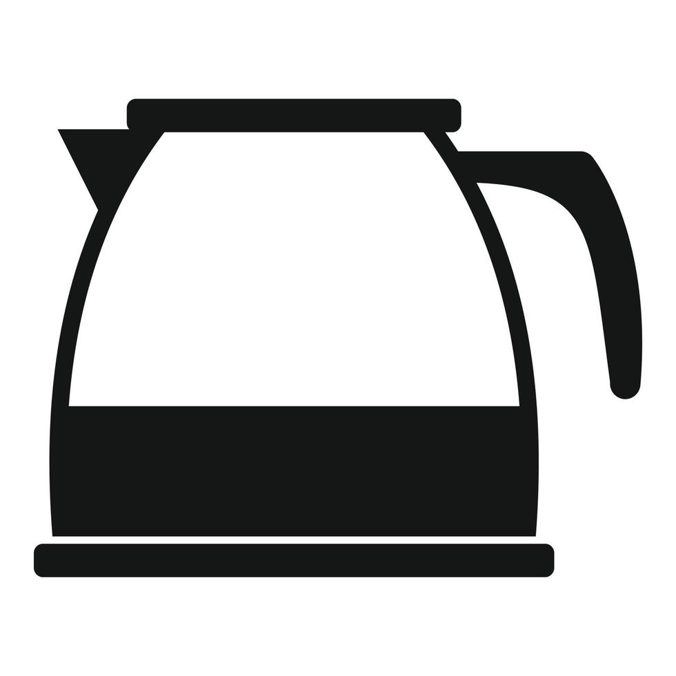 Transparent tea pot icon, simple style vector