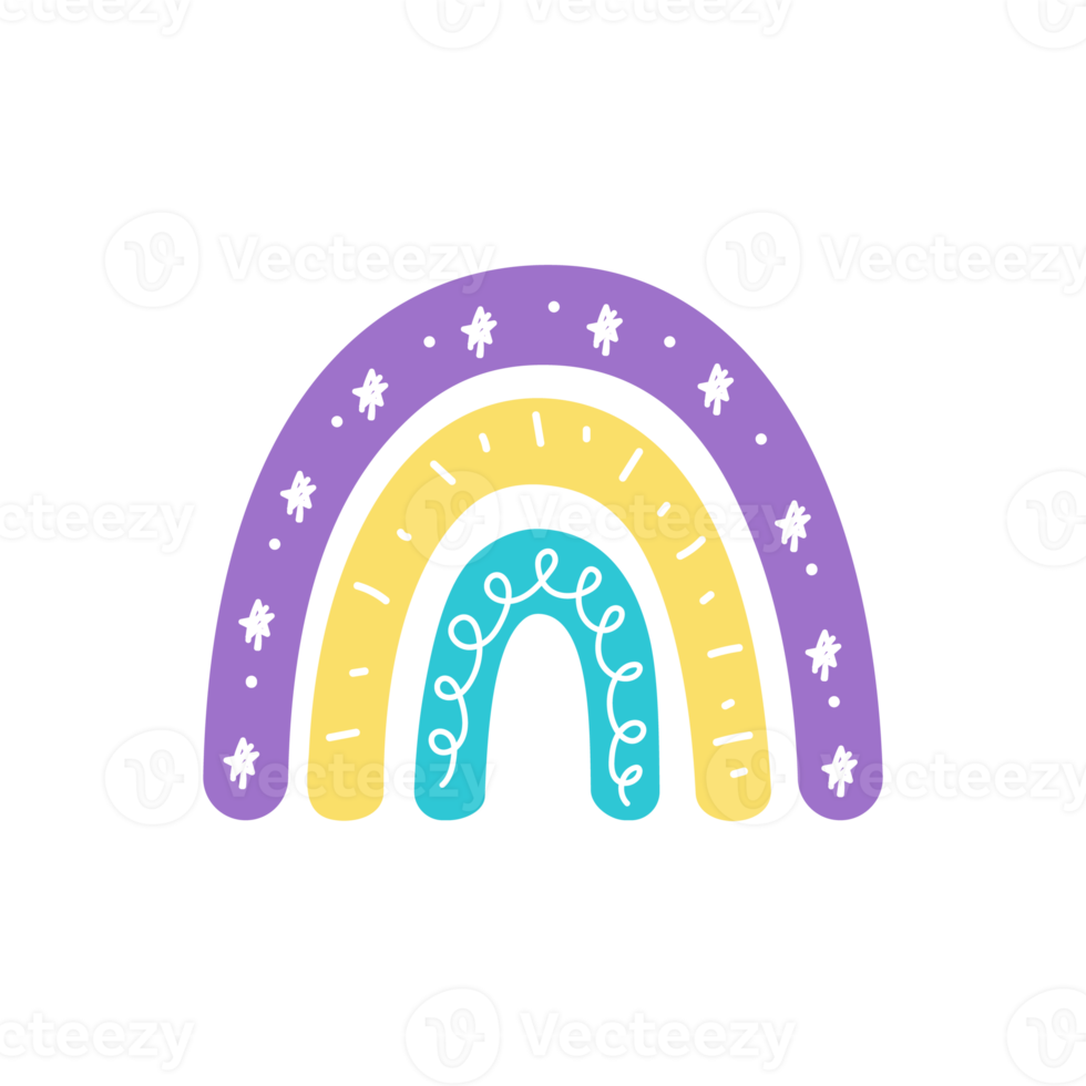 boho regnbåge. pastell hand målad regnbåge för barnkammare vägg dekoration png
