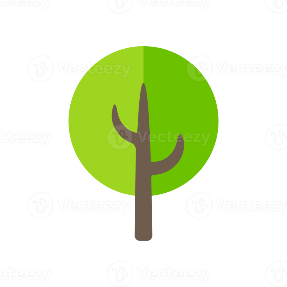 Tree icon simple flat green tree design Economical paper usage ideas To reduce cutting down trees png