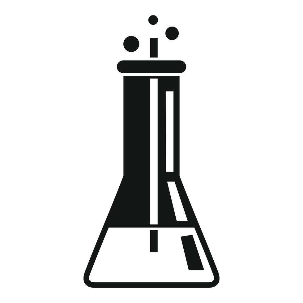 icono de matraz de laboratorio clínico, estilo simple vector