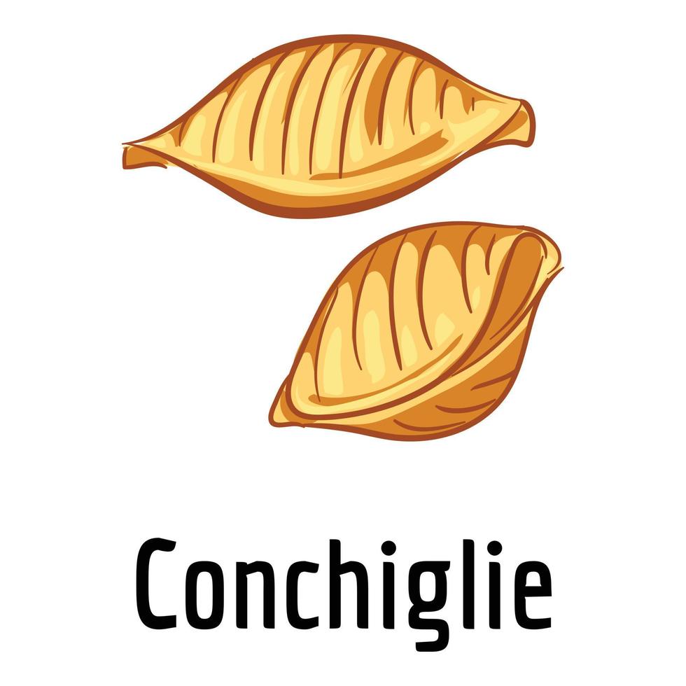 icono de conchiglie, estilo de dibujos animados vector