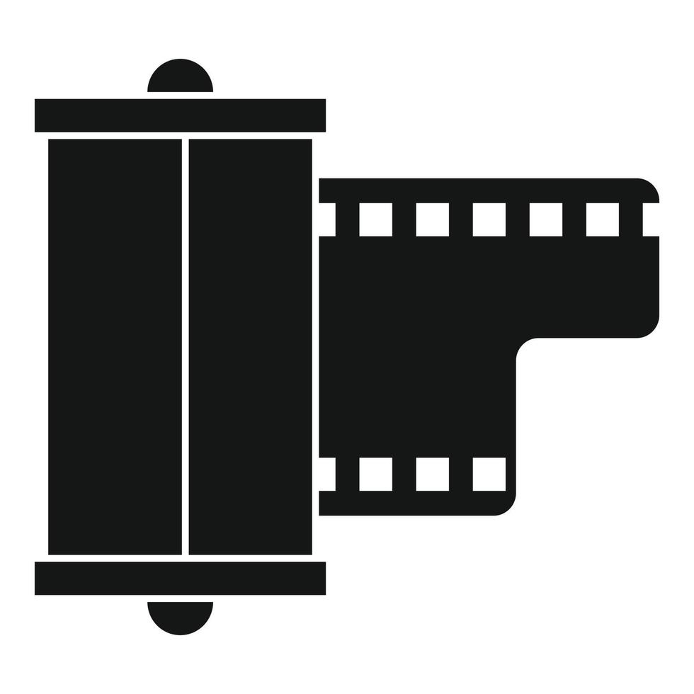 Negative film camera icon, simple style vector