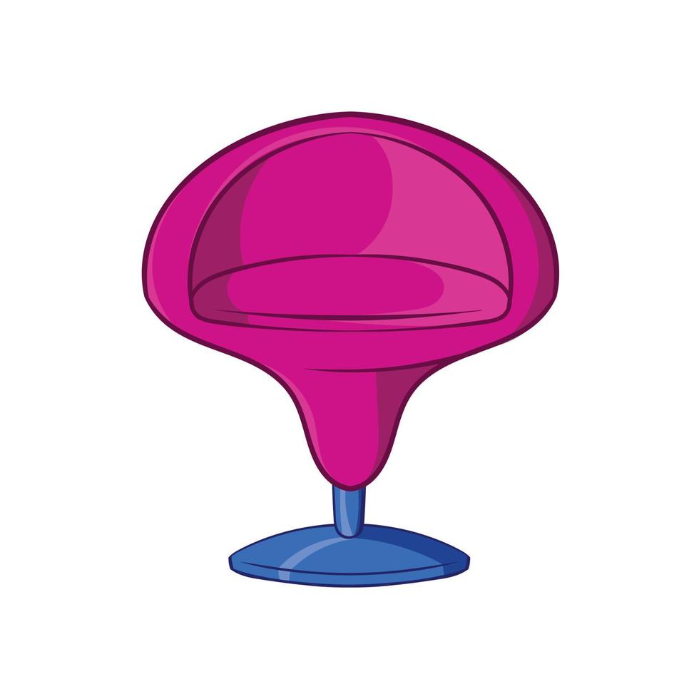 Round armchair icon, cartoon style vector