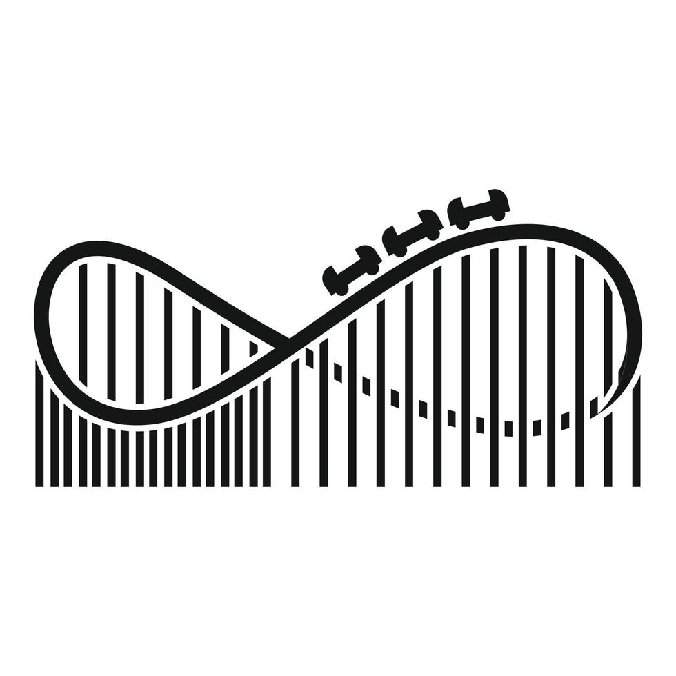 Roller coaster icon, simple style vector
