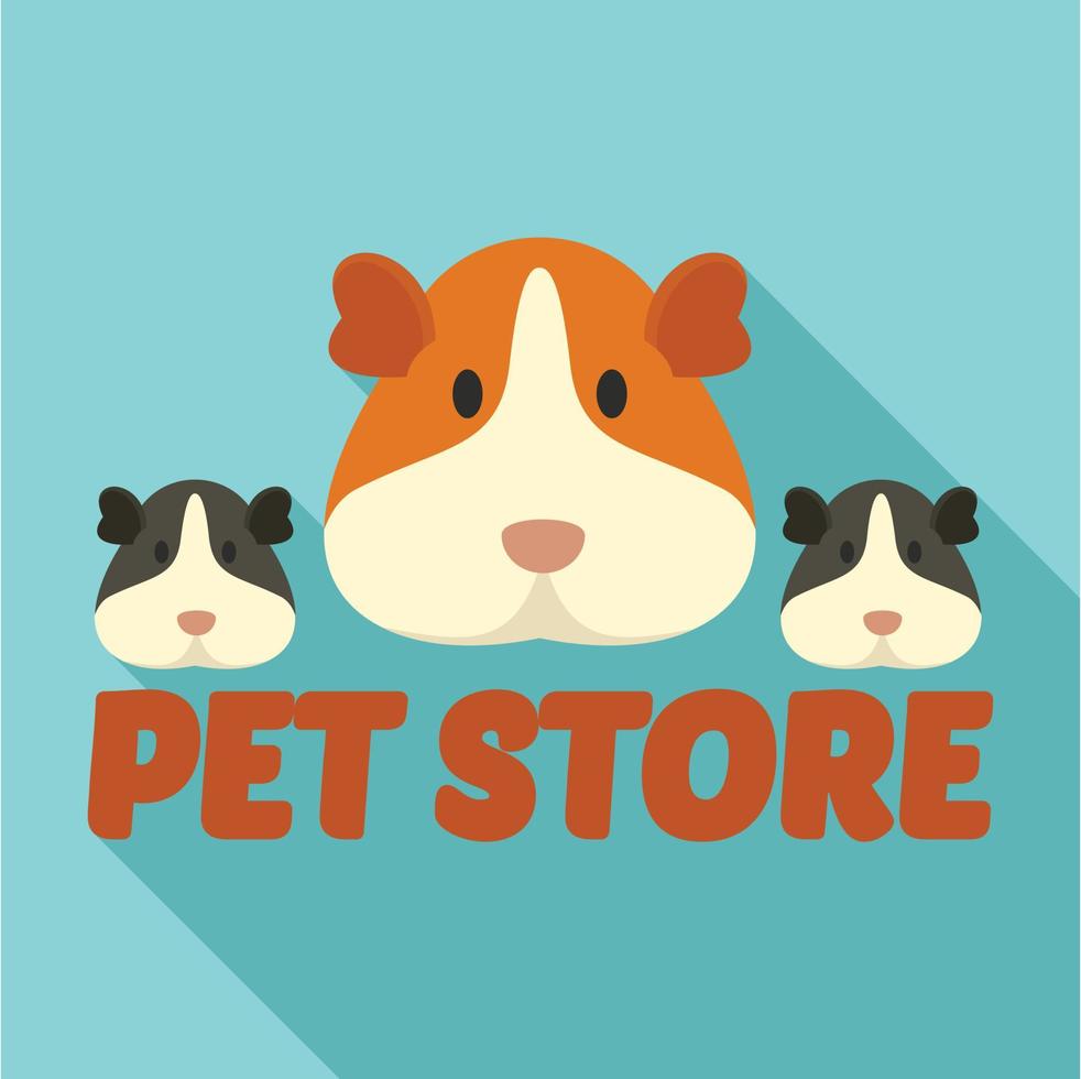 Cavy pet store logo, flat style vector
