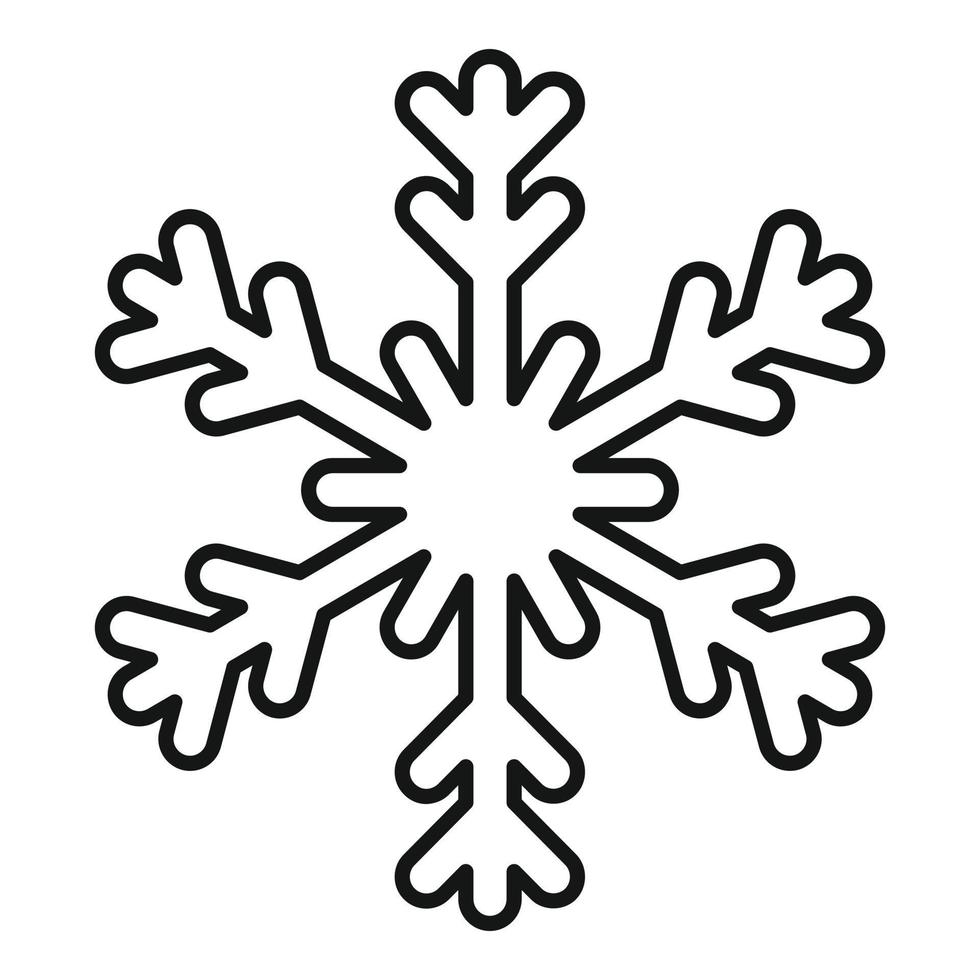 Season snowflake icon, outline style vector
