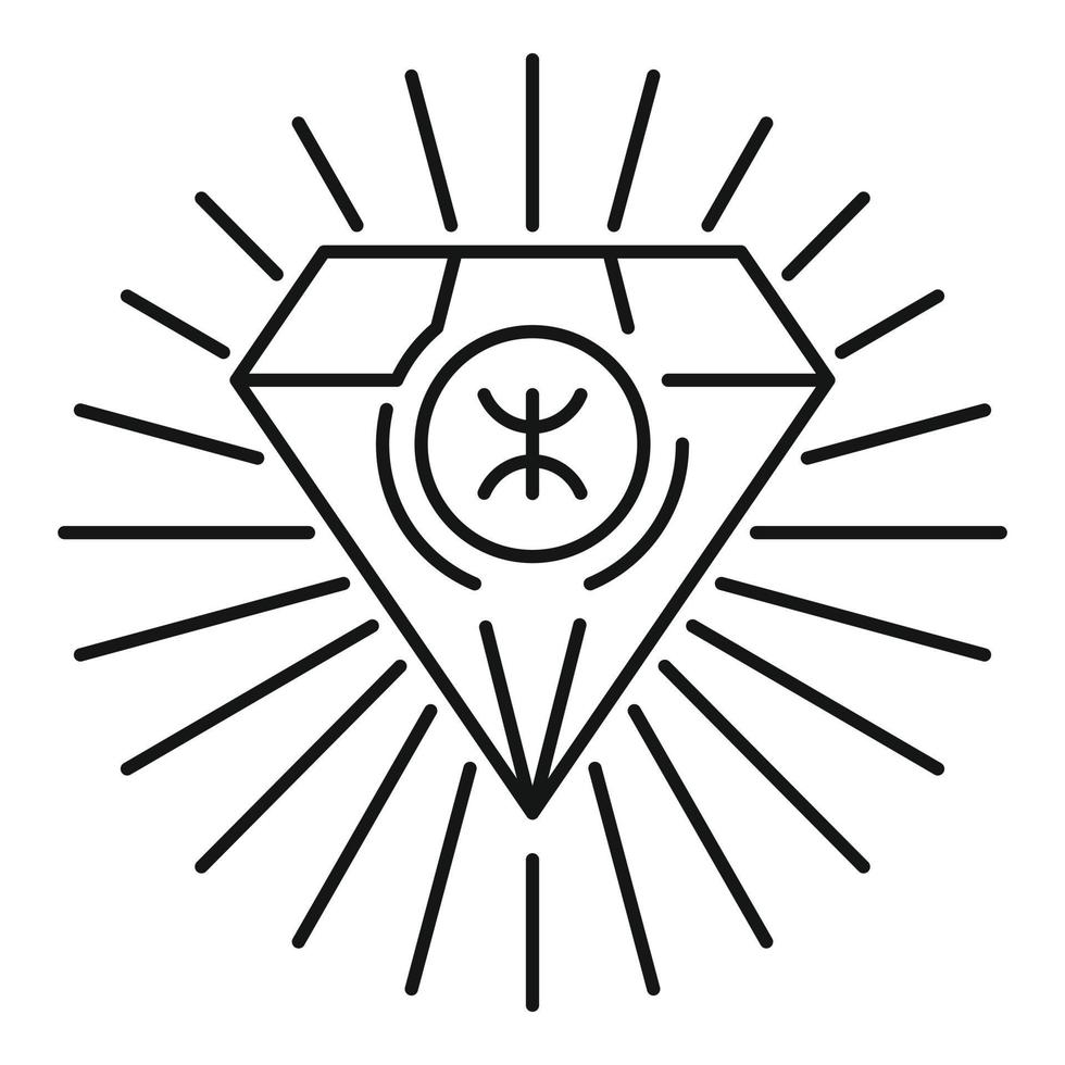 Alchemy diamond icon, outline style vector