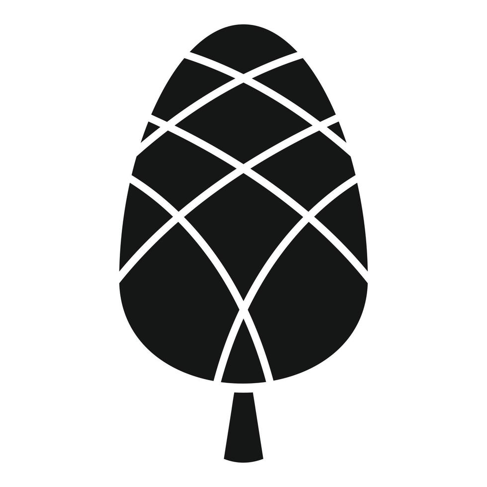 Xmas pine cone icon, simple style vector