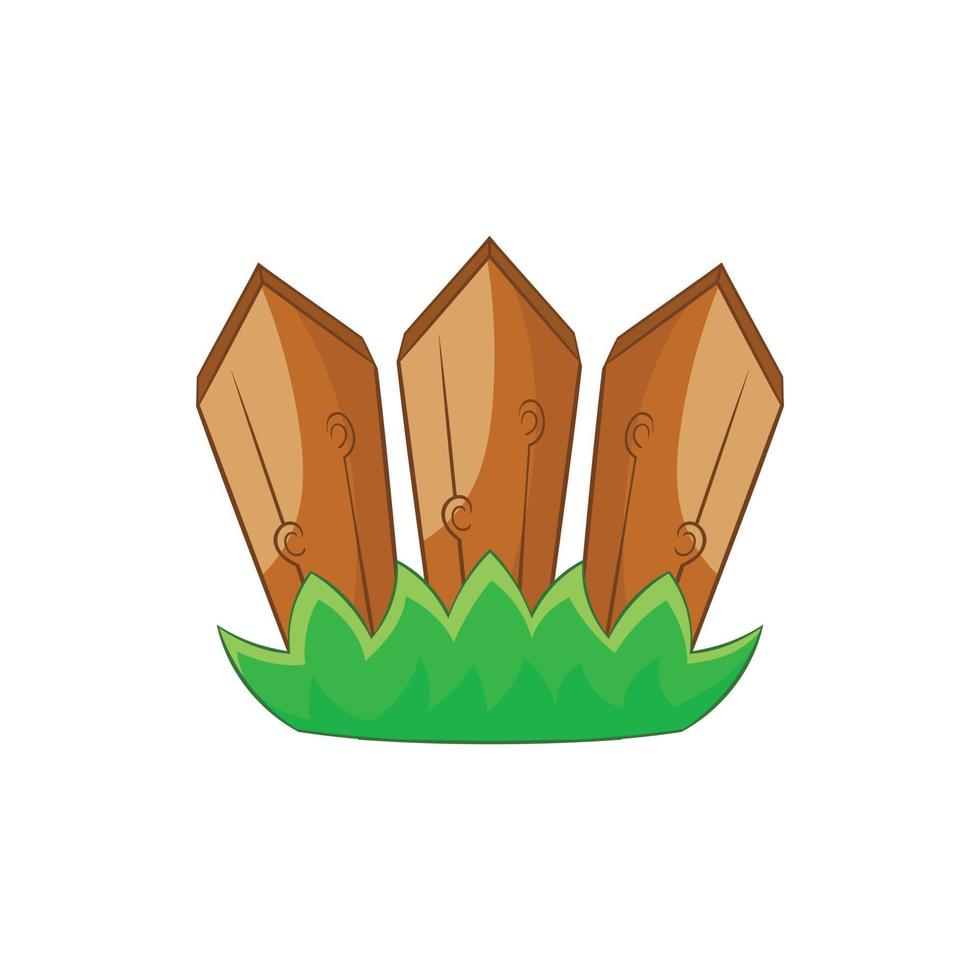 icono de valla de madera en estilo de dibujos animados vector