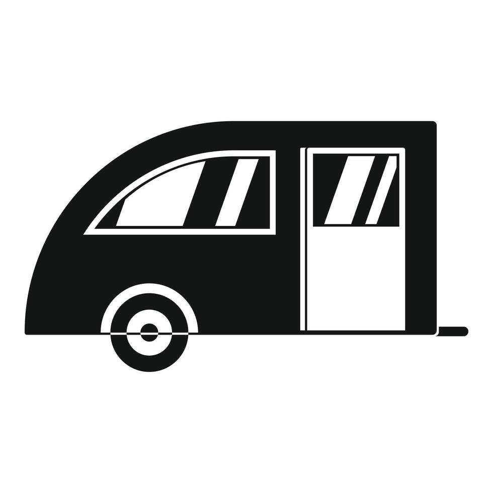 Camping trailer icon, simple style vector