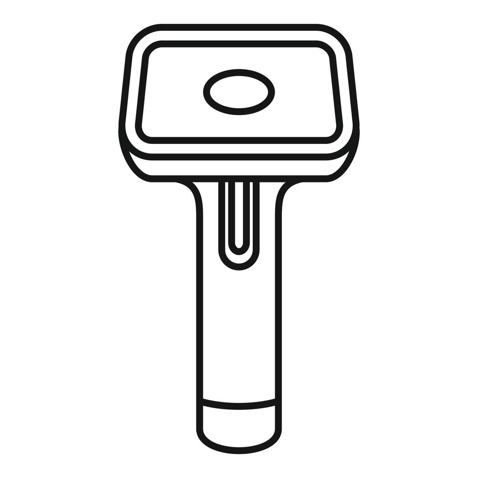 Supermarket barcode scanner icon, outline style vector