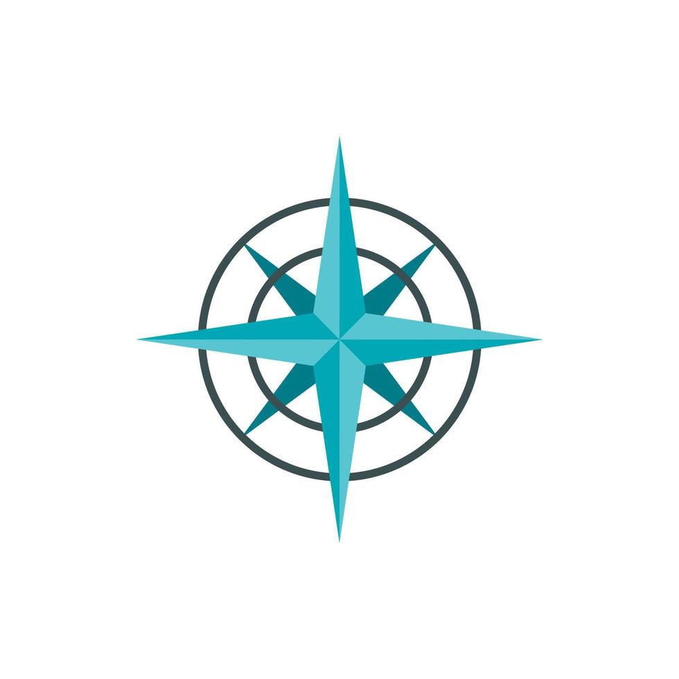 Sign of compass icon, flat style vector