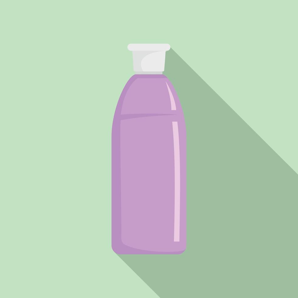 icono de botella de champú púrpura, tipo plano vector