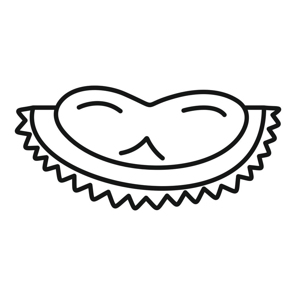 Tasty durian slice icon, outline style vector