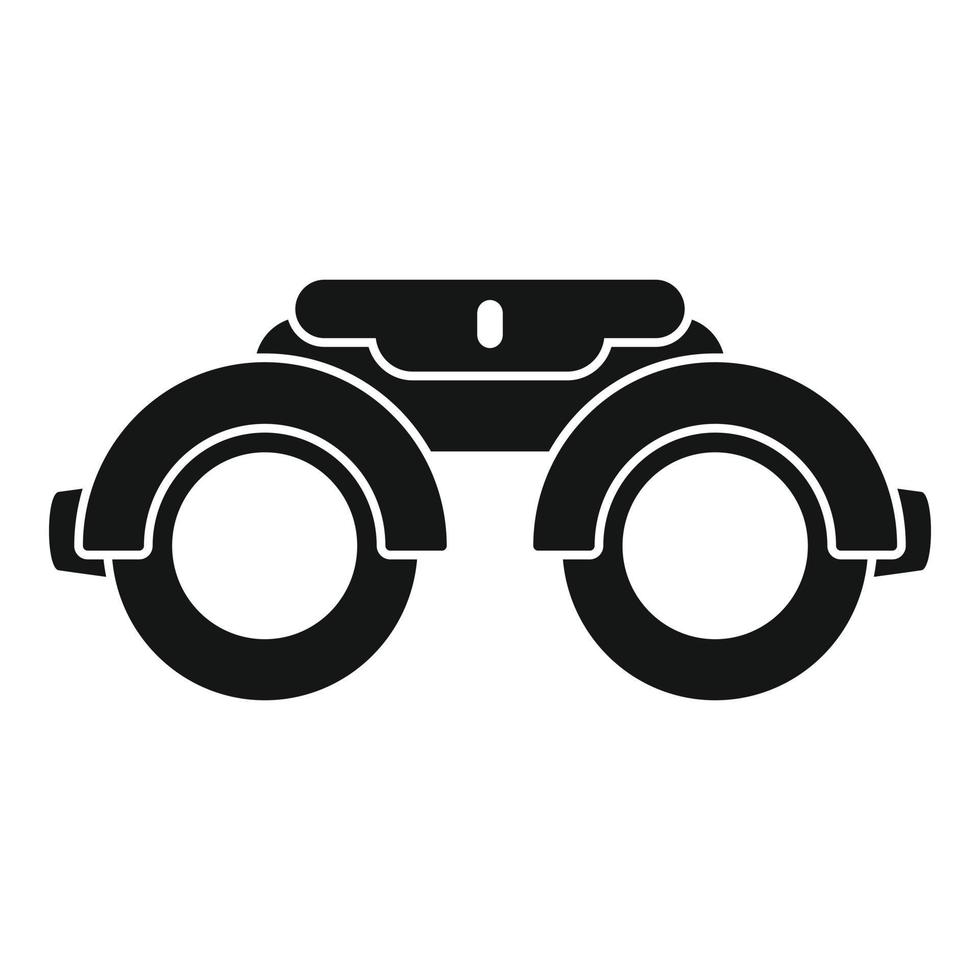 Eye examination steel glasses icon, simple style vector