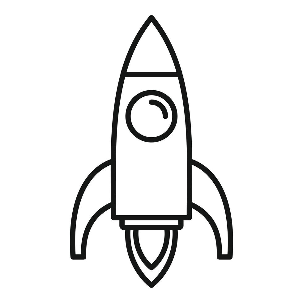 icono de cohete de inicio de habilidades para la vida, estilo de esquema vector