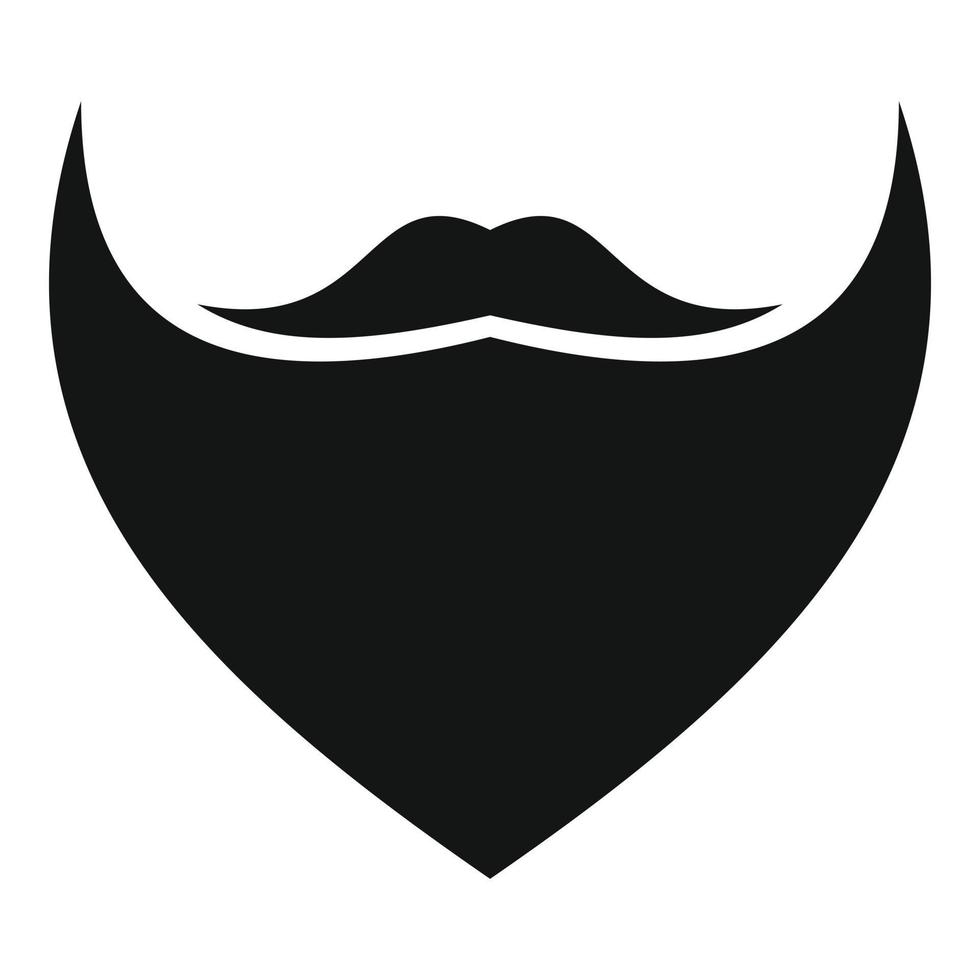 icono de barba triangular, estilo simple. vector