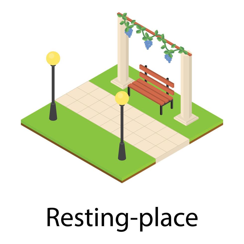 Park place icon, isometric style vector