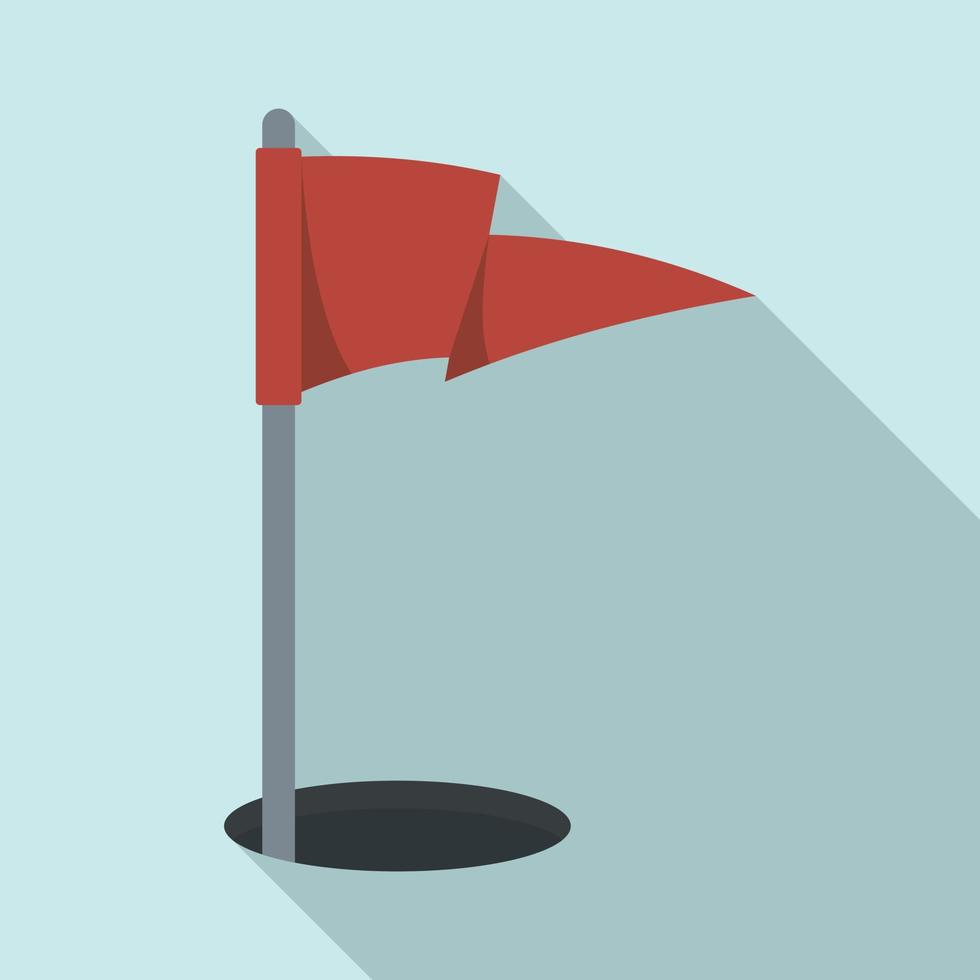 icono de bandera de golf, estilo plano vector
