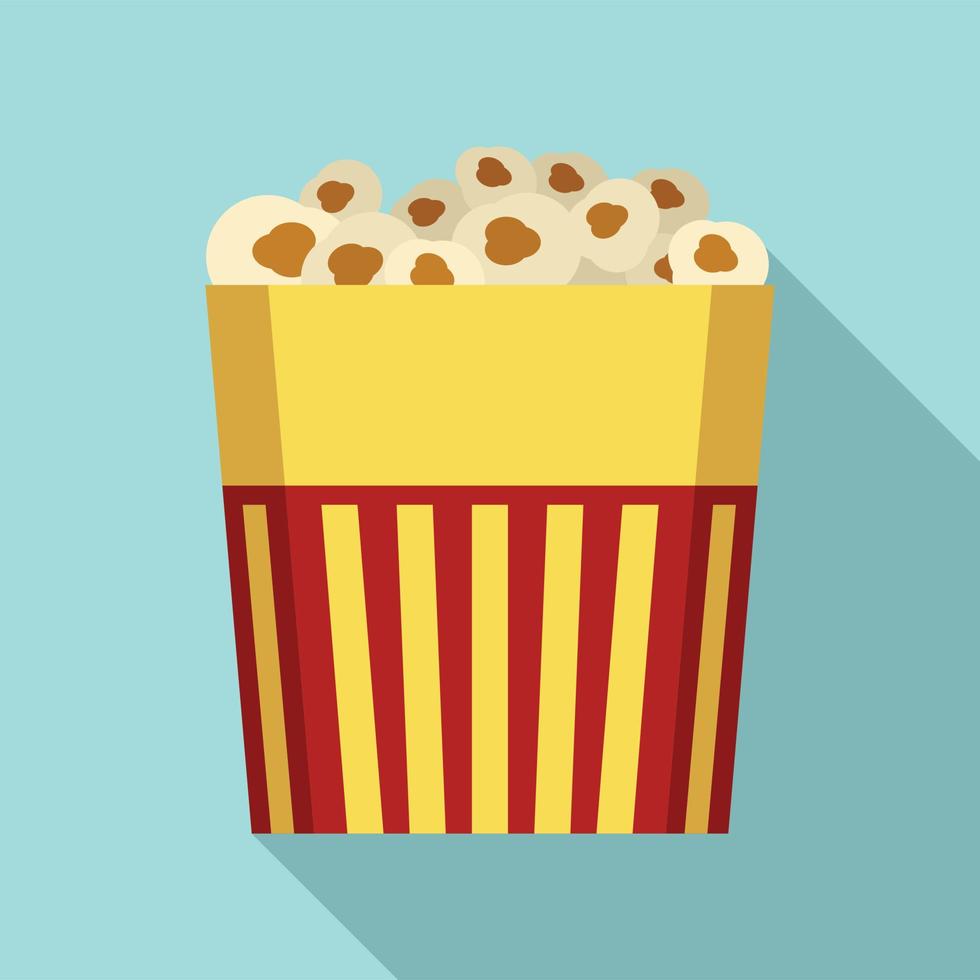 Paper popcorn box icon, flat style vector