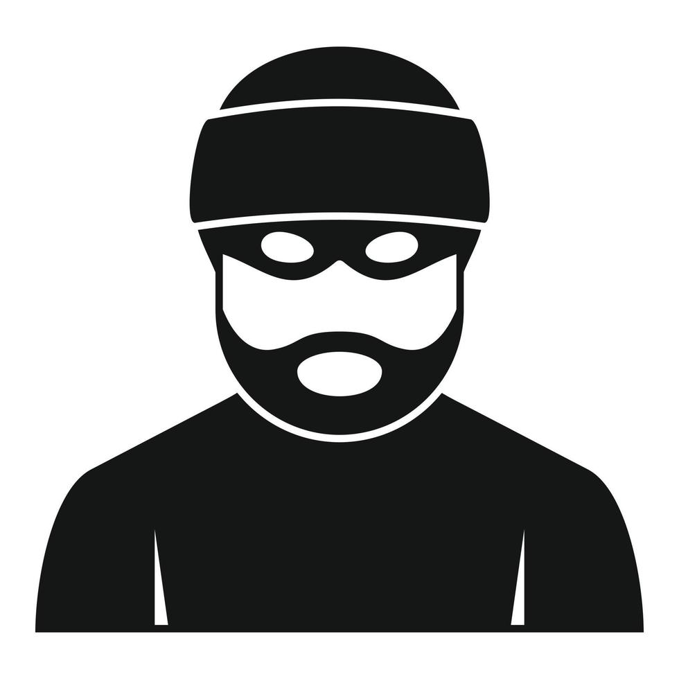 Criminal man icon, simple style vector