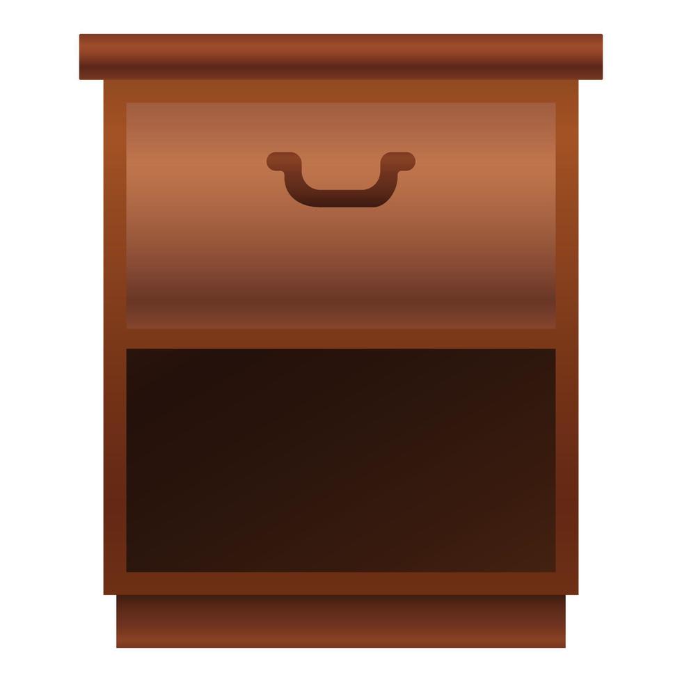 Retro nightstand icon, cartoon style vector