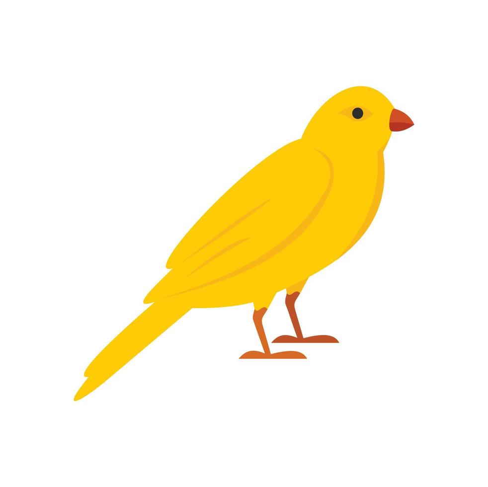 Gold song bird icon, flat style vector