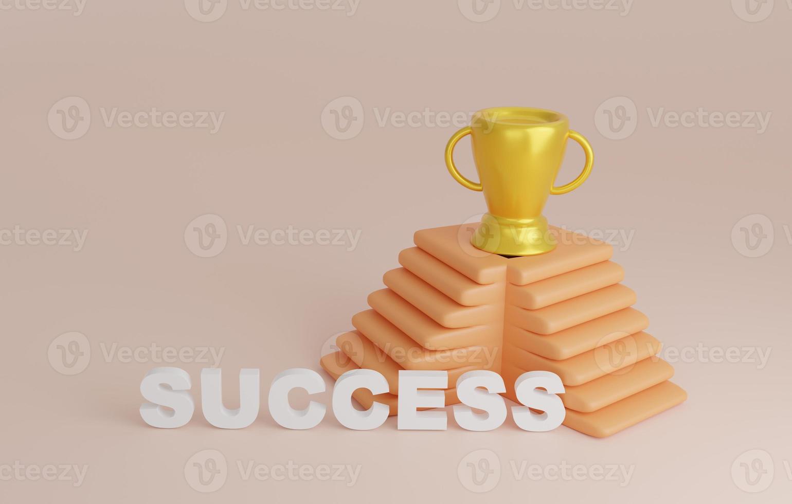 success concept business goal and achievement illustration 3d render photo