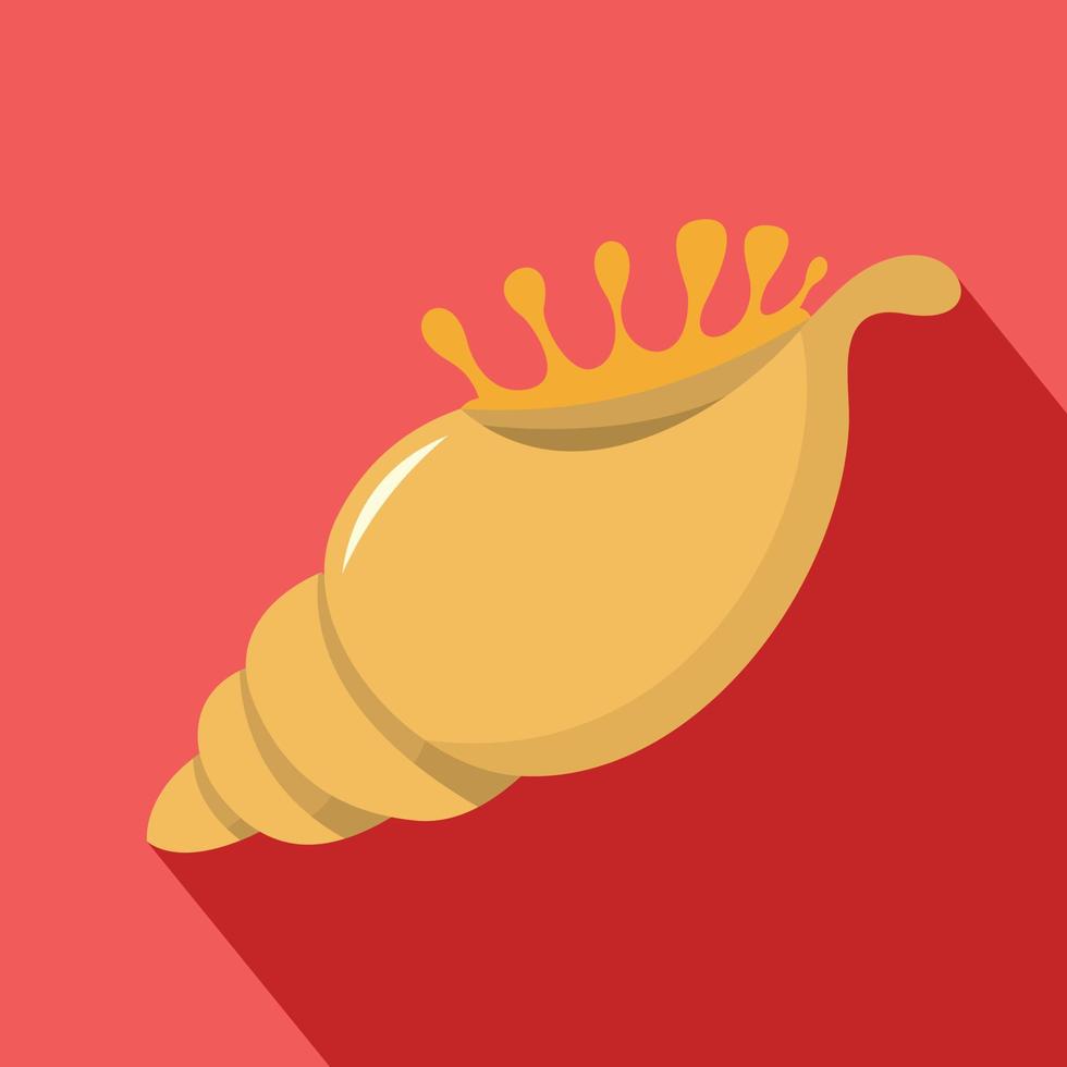 Exotic shell icon, flat style vector