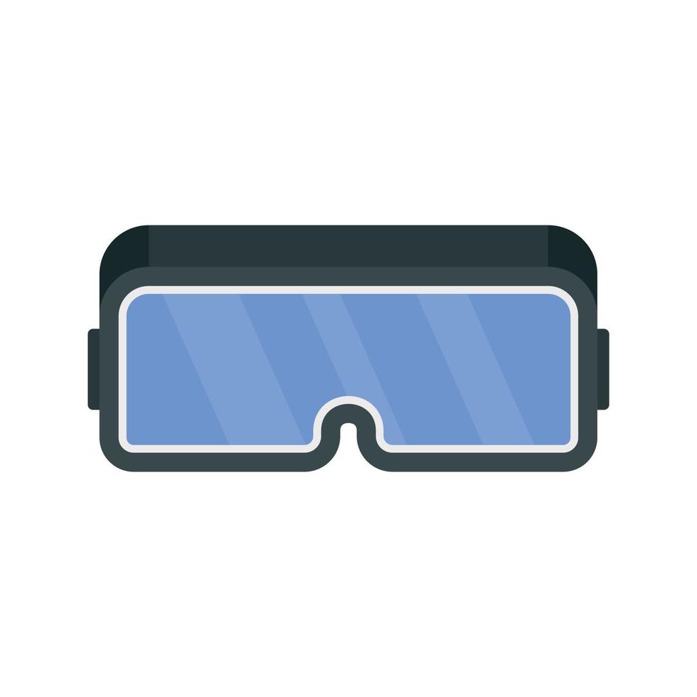 Vr game goggles icon, flat style vector
