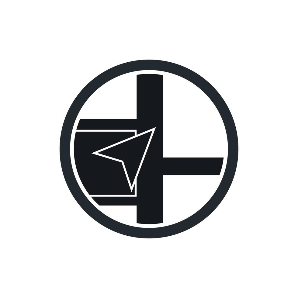 Map navigation icon, simple style vector