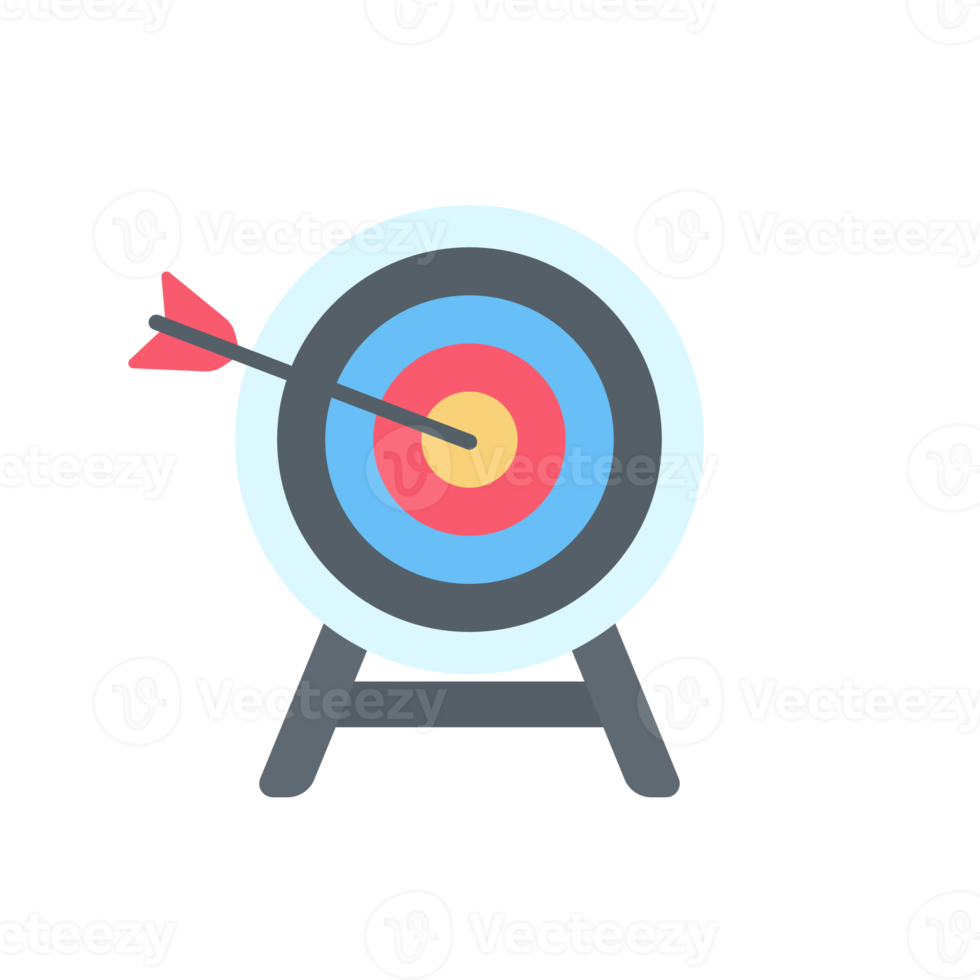 Arrows shot to the center of the target. business goal setting concept png