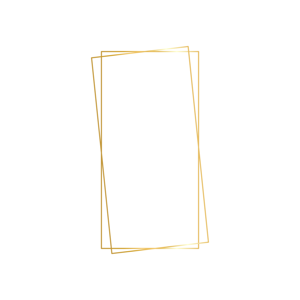 golden geometric frame Double golden lines that look luxurious. for decorating wedding cards png